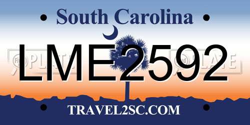 LME2592 South Carolina License Plate