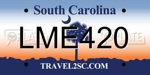 LME420 South Carolina License Plate