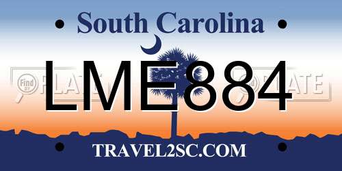 LME884 South Carolina License Plate