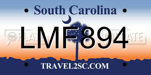 LMF894 South Carolina License Plate