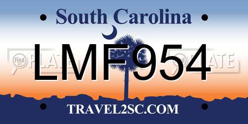LMF954 South Carolina License Plate