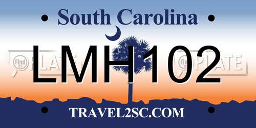 LMH102 South Carolina License Plate