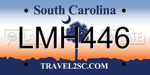 LMH446 South Carolina License Plate
