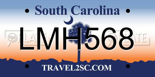 LMH568 South Carolina License Plate