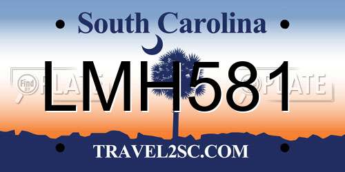 LMH581 South Carolina License Plate