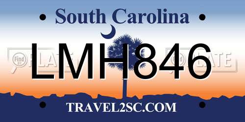 LMH846 South Carolina License Plate