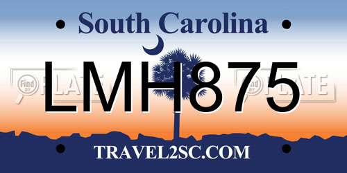 LMH875 South Carolina License Plate