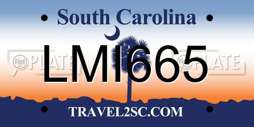 LMI665 South Carolina License Plate