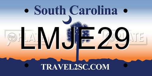 LMJE29 South Carolina License Plate