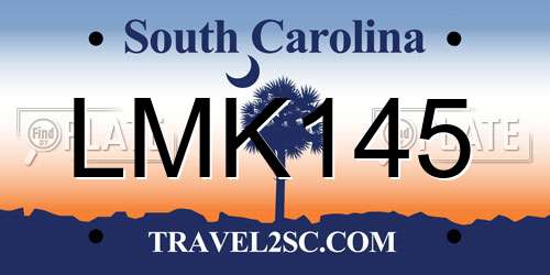 LMK145 South Carolina License Plate