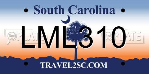 LML310 South Carolina License Plate