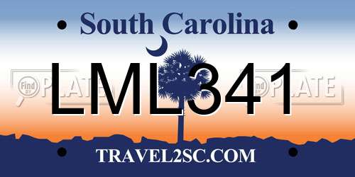 LML341 South Carolina License Plate