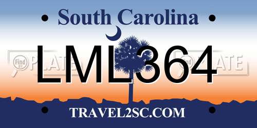 LML364 South Carolina License Plate