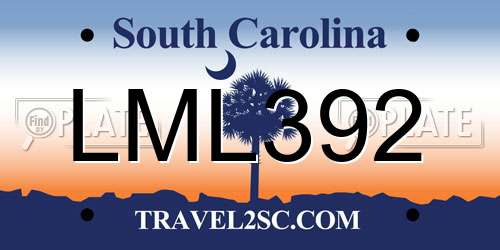 LML392 South Carolina License Plate
