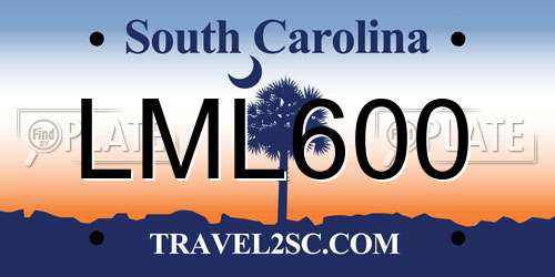 LML600 South Carolina License Plate
