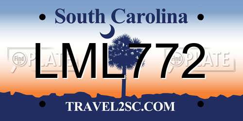 LML772 South Carolina License Plate