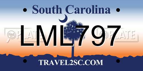 LML797 South Carolina License Plate