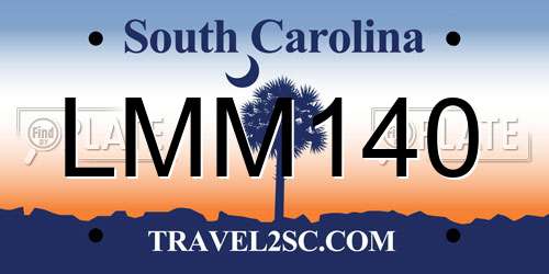 LMM140 South Carolina License Plate