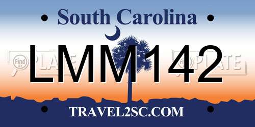 LMM142 South Carolina License Plate