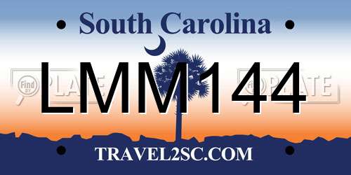 LMM144 South Carolina License Plate