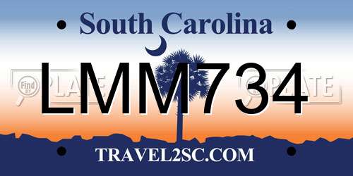 LMM734 South Carolina License Plate