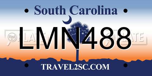 LMN488 South Carolina License Plate