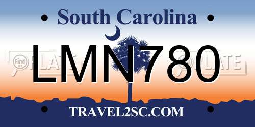 LMN780 South Carolina License Plate