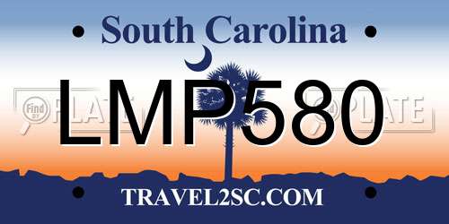 LMP580 South Carolina License Plate