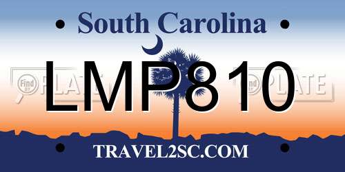 LMP810 South Carolina License Plate