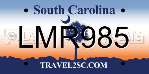 LMR985 South Carolina License Plate