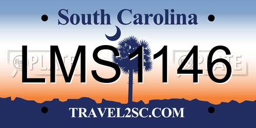 LMS1146 South Carolina License Plate