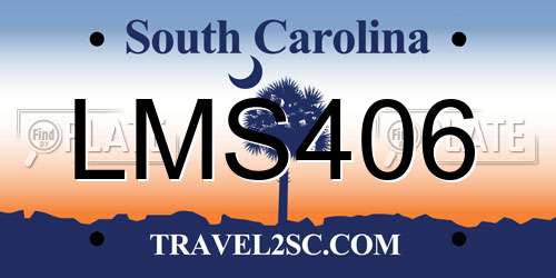 LMS406 South Carolina License Plate