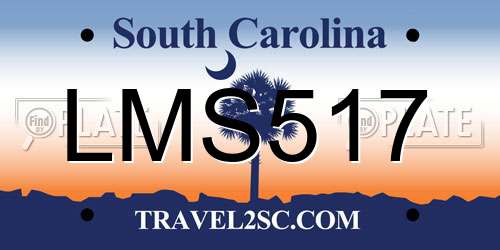 LMS517 South Carolina License Plate