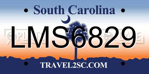 LMS6829 South Carolina License Plate