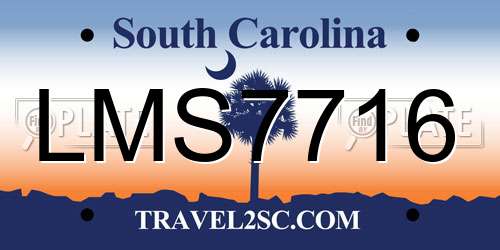 LMS7716 South Carolina License Plate