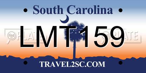 LMT159 South Carolina License Plate