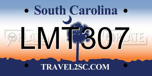 LMT307 South Carolina License Plate