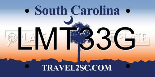 LMT33G South Carolina License Plate