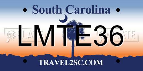 LMTE36 South Carolina License Plate