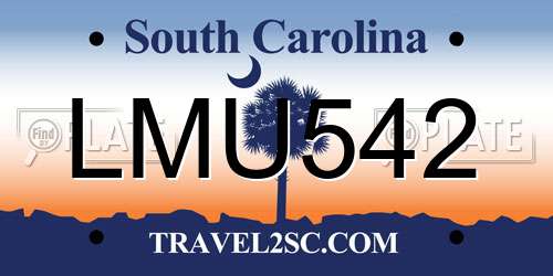 LMU542 South Carolina License Plate