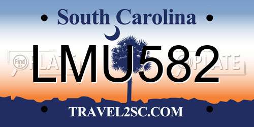 LMU582 South Carolina License Plate