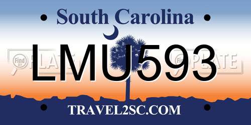 LMU593 South Carolina License Plate
