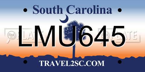 LMU645 South Carolina License Plate