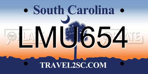 LMU654 South Carolina License Plate