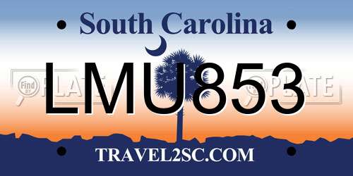 LMU853 South Carolina License Plate