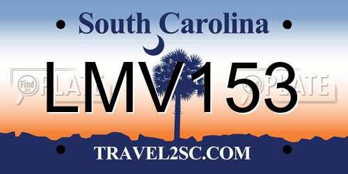 LMV153 South Carolina License Plate
