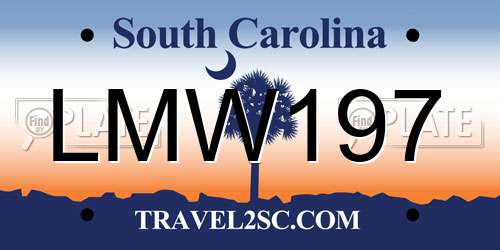LMW197 South Carolina License Plate