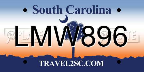 LMW896 South Carolina License Plate