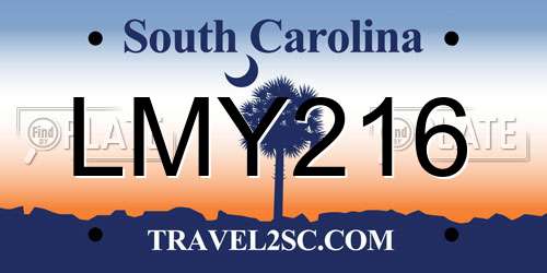 LMY216 South Carolina License Plate