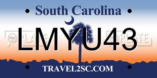 LMYU43 South Carolina License Plate